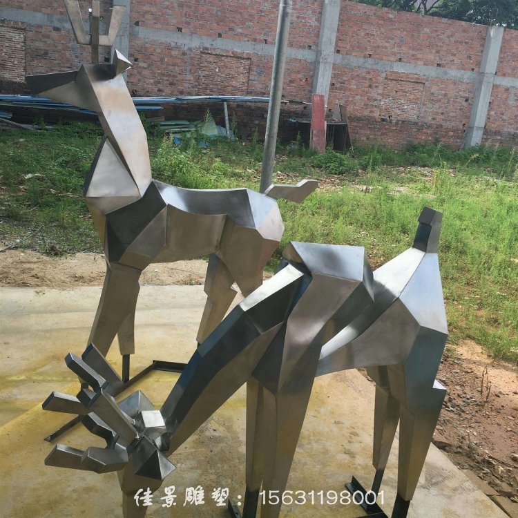 不锈钢小鹿雕塑 公园 雕塑 动物雕塑图片