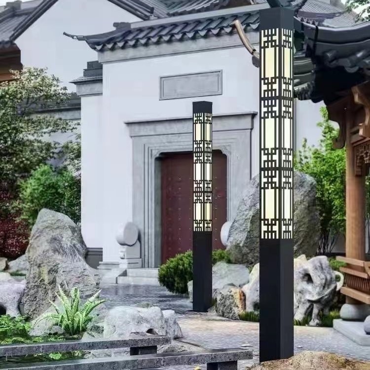鑫永虹定制LED园林中式方形不锈钢景观灯柱 户外大型广场灯