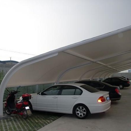 夏季遮阳膜结构车棚  钢结构停车棚 质优价廉