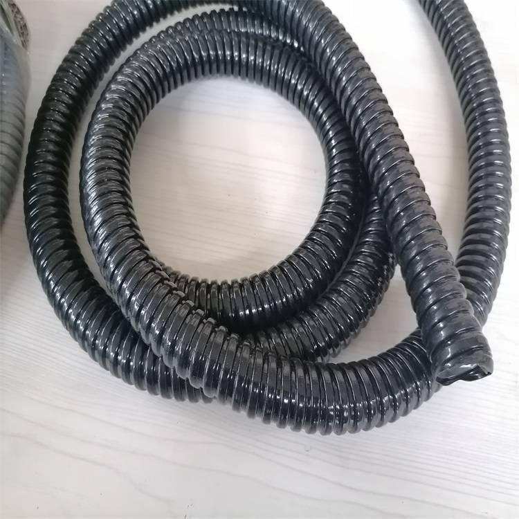 黑色包塑不锈钢波纹管 Φ64mm金属穿线蛇皮管配DPJ端接头组装出售