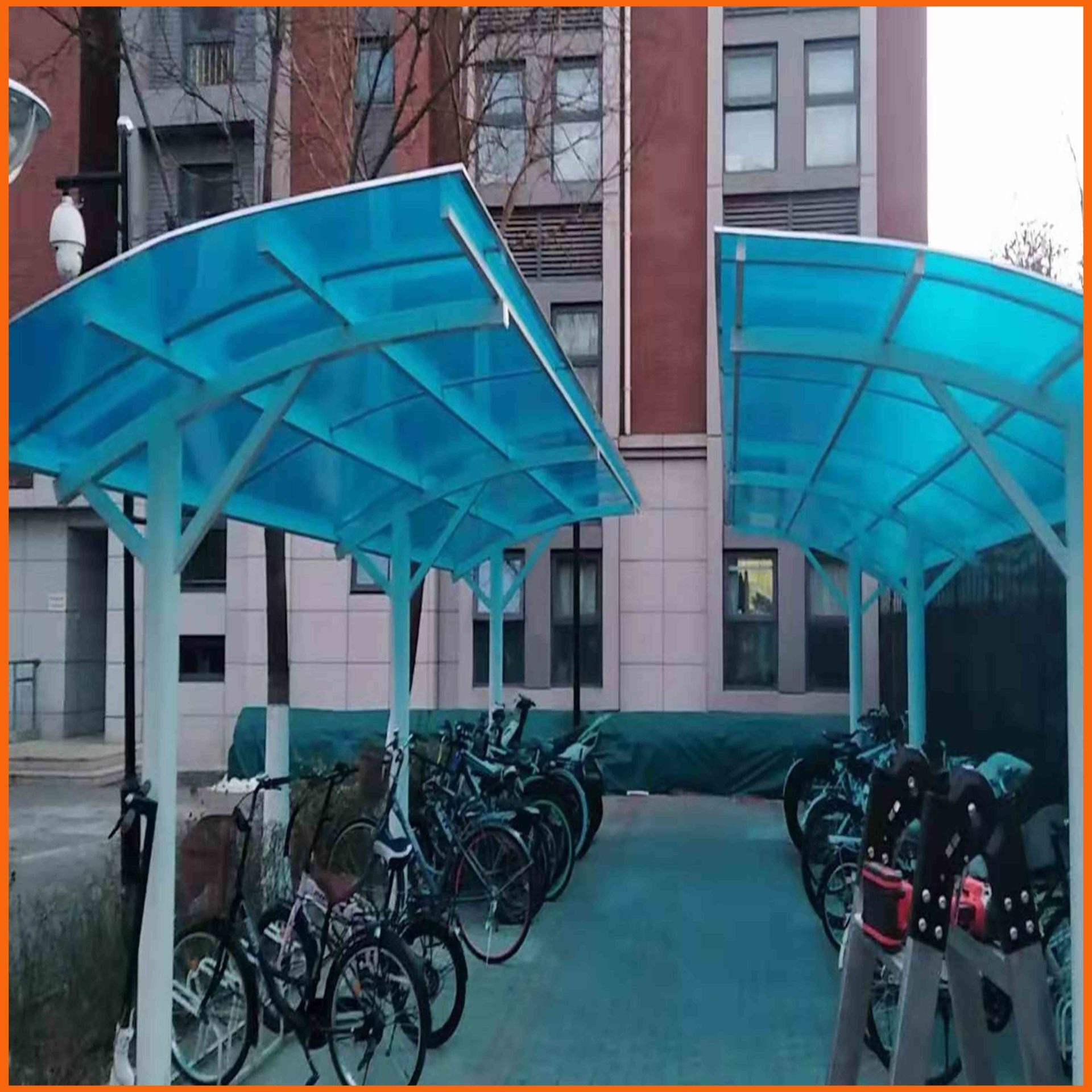 北京PC空心阳光板 小区自行车棚阳光板 蓝色10毫米阳光板价格图片