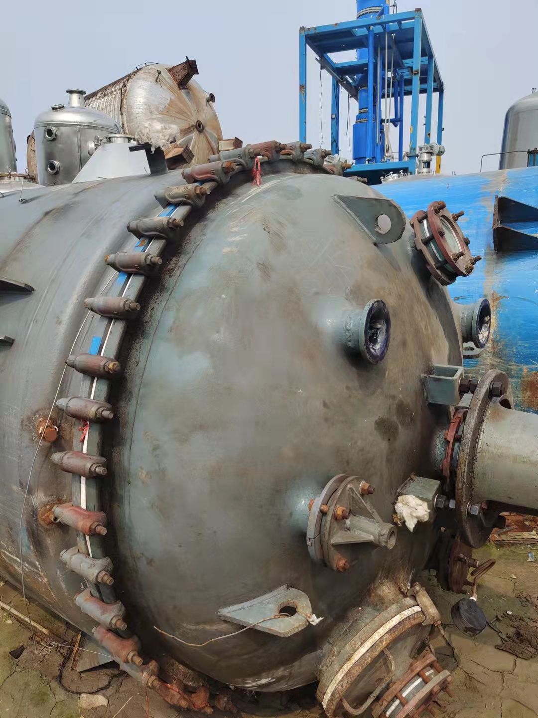 电加热反应釜 二手搪瓷反应釜 5吨 典强机械