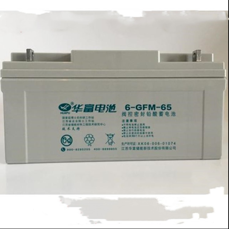 华富蓄电池6-GFM-65 华富阀控密封铅酸蓄电池12V65AH电力机房配套图片