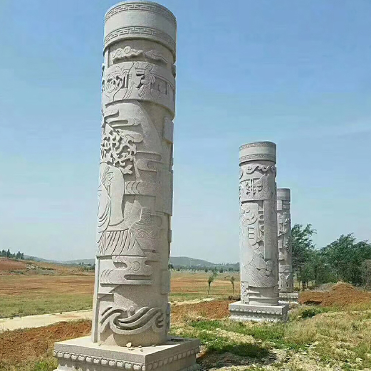 石龙柱墓地浮雕龙柱制作