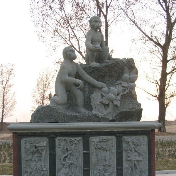 公园大理石猴子雕塑 十二生肖石雕图片