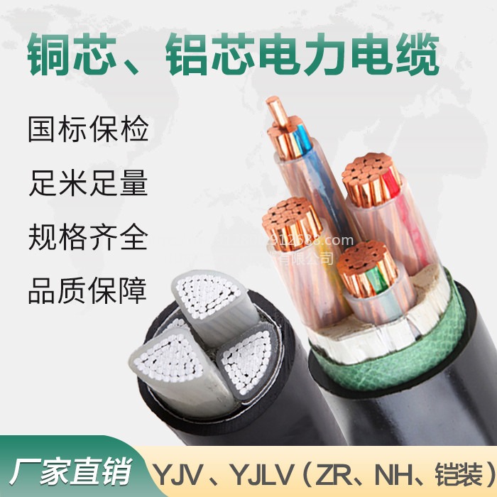 35平方铜芯电缆国标厂家直销YJV3*35+1*16图片