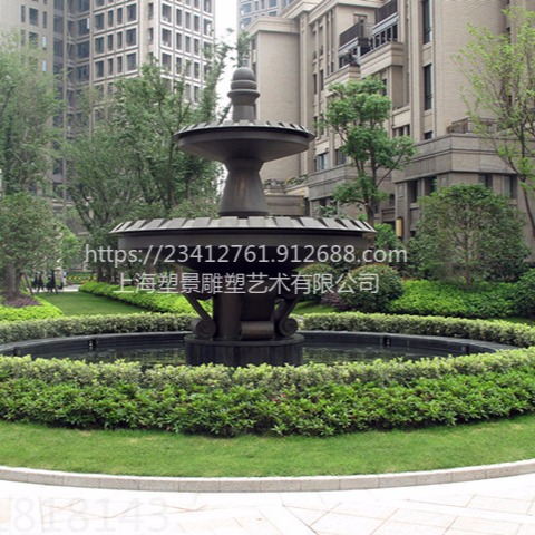 河南花园水池双层铜水钵雕塑 铸铜水景喷泉雕塑