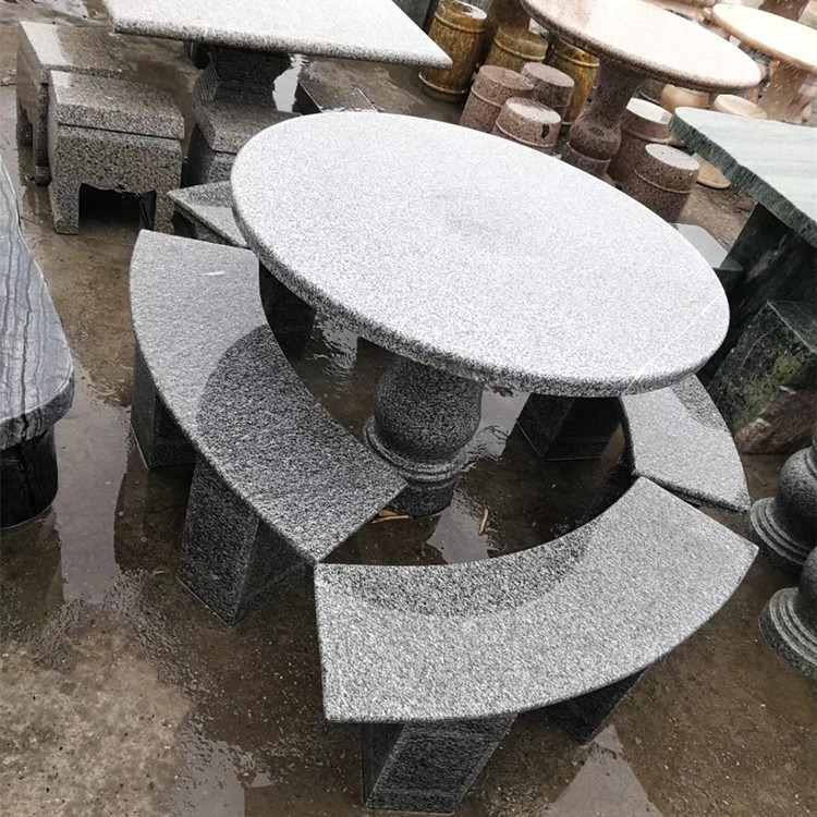 石桌子厂家 石材桌椅雕刻 天然大理石茶桌 别墅室外休闲石桌椅