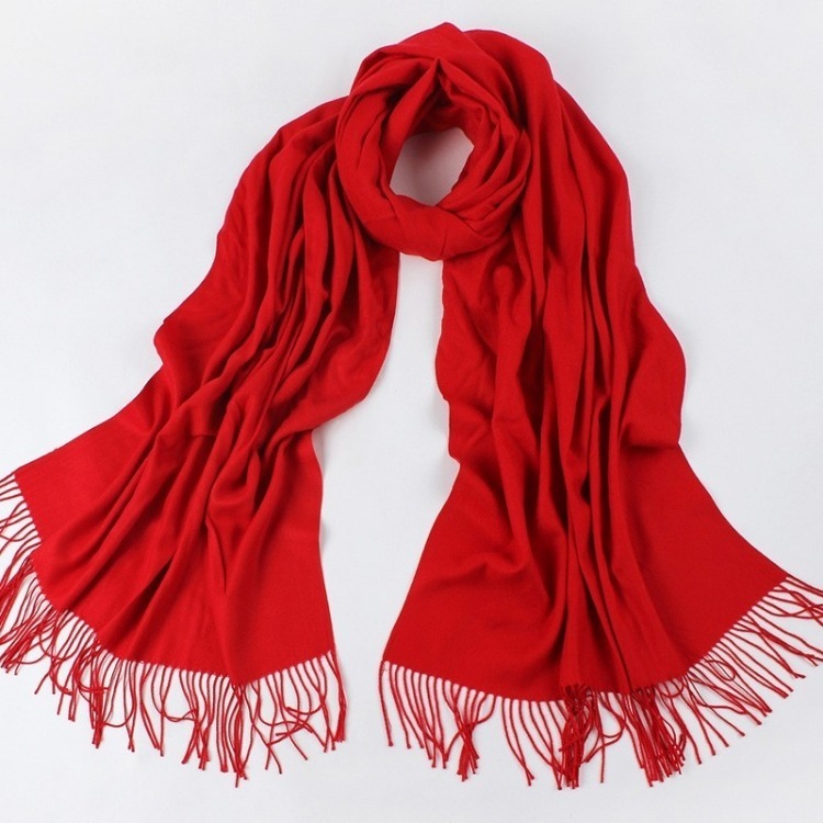 雅戈丹盾 重庆羊绒围巾生产 厂家 年会大红围巾定制 可印LOGO