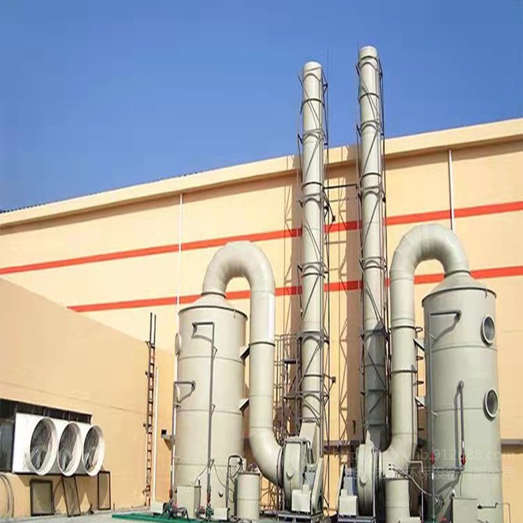 酸雾废气吸收塔 1.5直径x5米喷淋价格 pp喷淋塔厂家 宏亿环保图片
