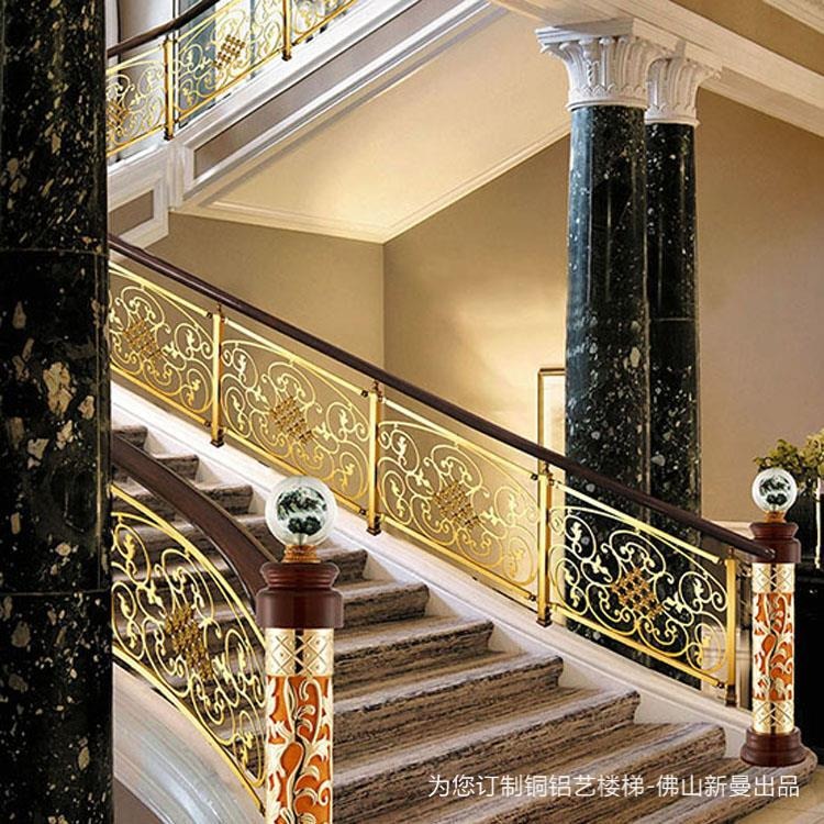 廊坊 别墅铜楼梯护栏 的美经得起岁月洗礼图片