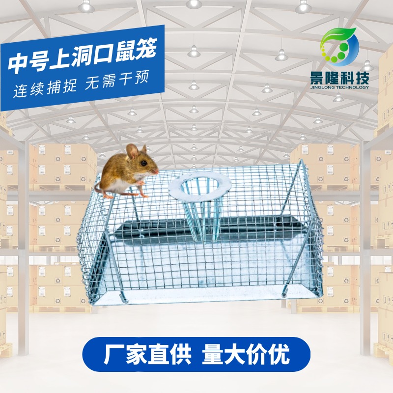 黑龙江老鼠笼厂家 景隆JL-2011M中号物理连续灭鼠笼图片