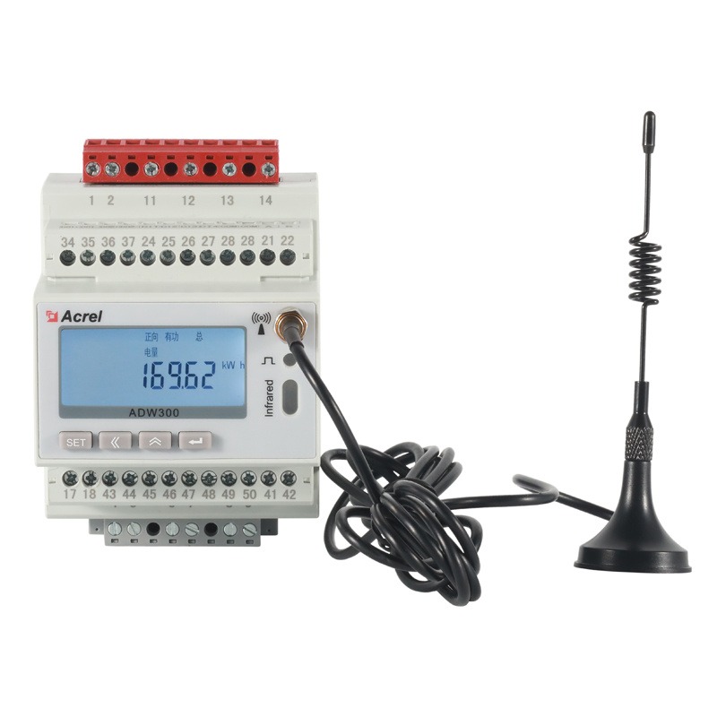 供应无线计量电表ADW300W/L带1路剩余电流监测功能测二次侧电流多功能电表导轨安装安科瑞供图片