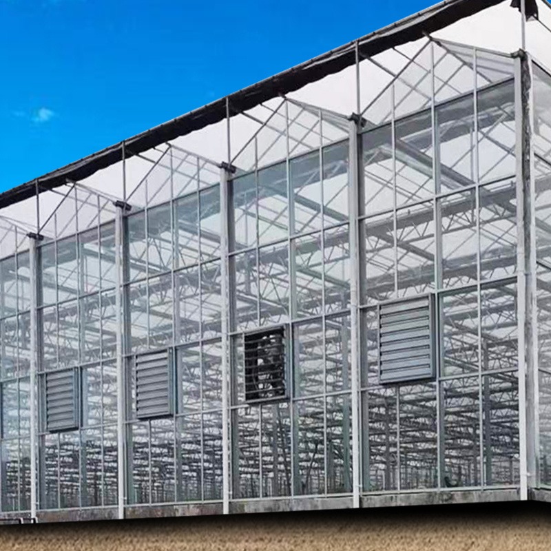 玻璃温室大棚 玻璃暖房温室 鑫泽智能控制 异型玻璃温室 可移动天窗