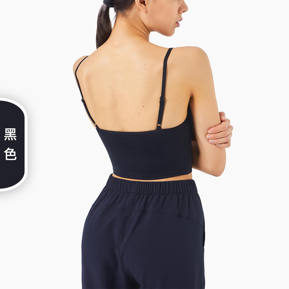 2021新款lulu运动内衣女可调节肩带 NULS裸感吊带背心女运动瑜伽健身文胸 健身服厂家WX1305