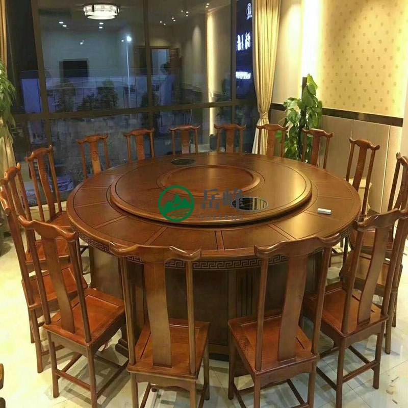 圆餐桌定制的 岚慧 	帝皇电动餐桌  	酒店桌椅批发电转动饭桌5240图片
