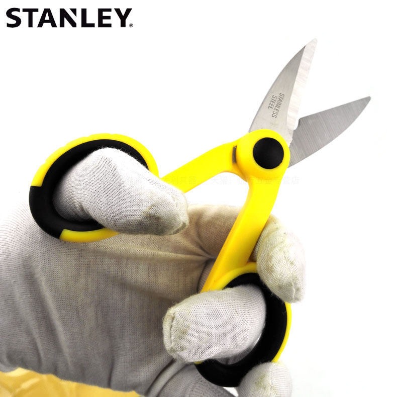 史丹利工具 双色柄电工剪刀不锈钢剪线剥线140mm原装90-171-23C  STANLEY工具图片
