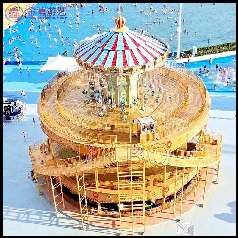 水上乐园大型的游乐设备吉祥三宝 金博游艺新型游乐设施摇头飞椅