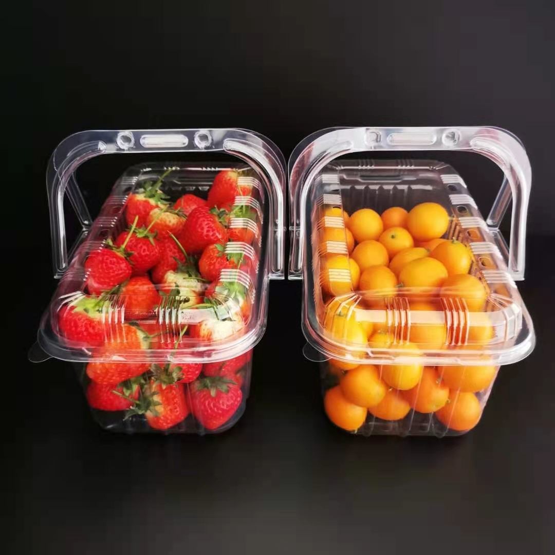包邮一次性PET水果提篮 塑料透明水果盒子水果包装盒厂家供应