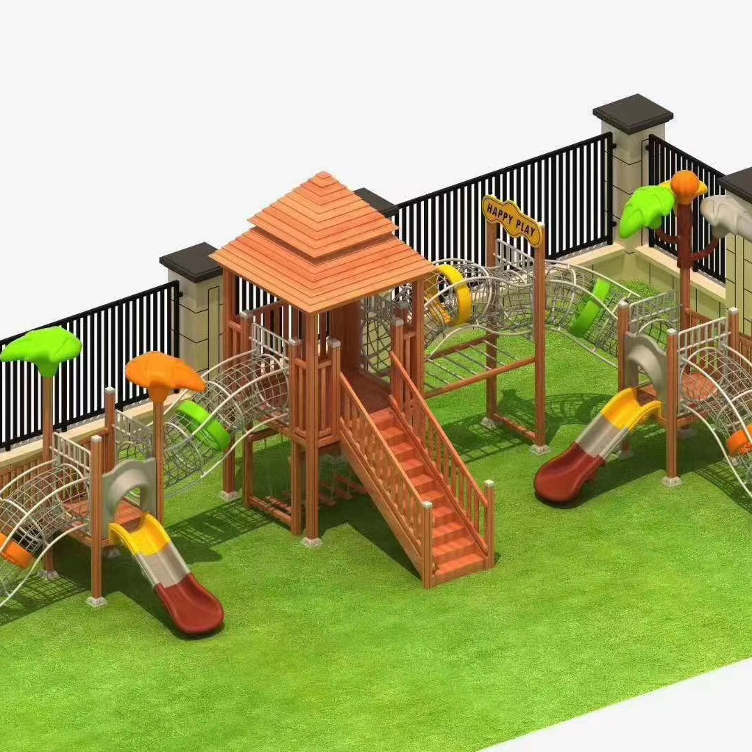 幼儿园户外大型木制儿童滑梯 高档小区组合滑滑梯 游乐设备定制