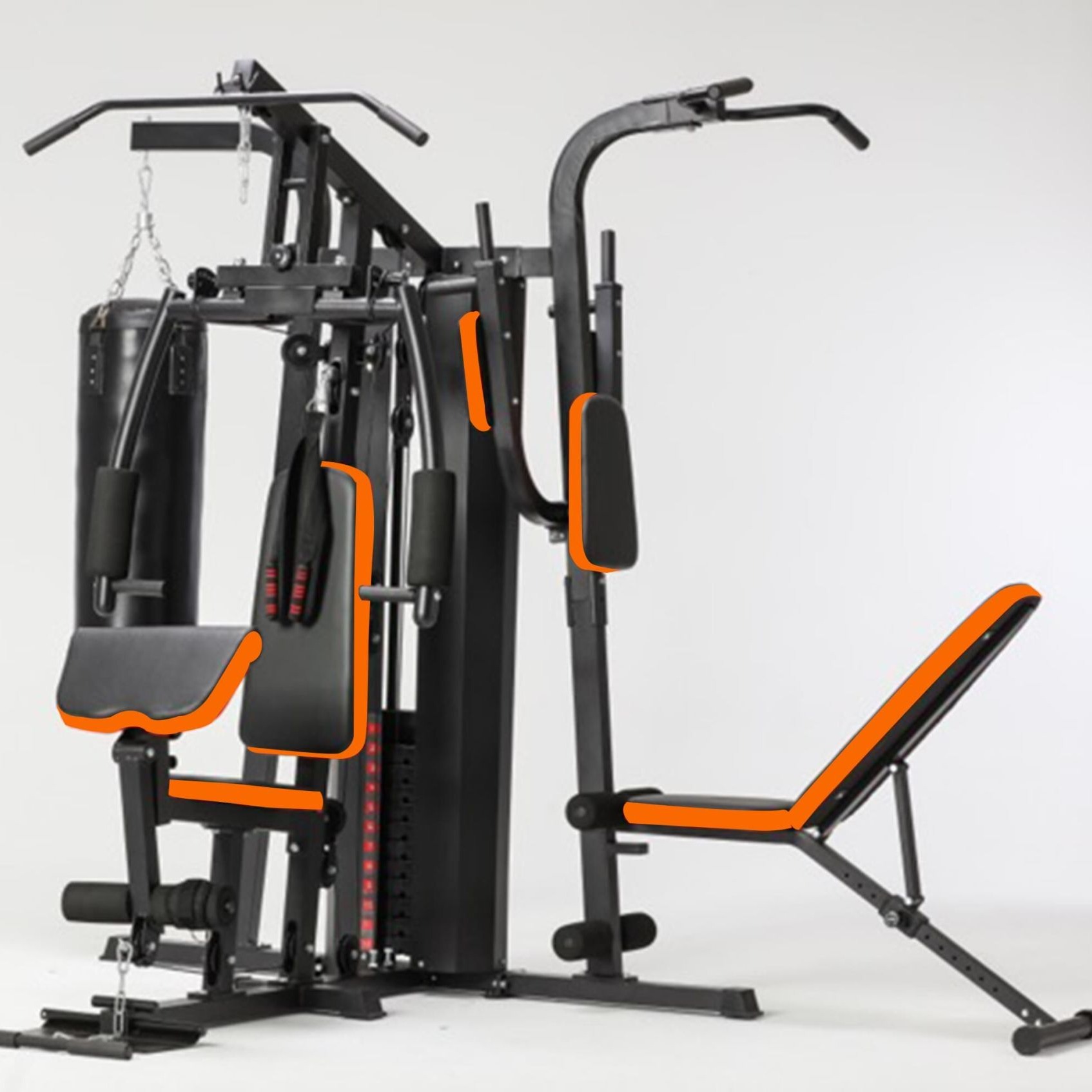 商用力量型健身器材健身综合训练器三人站酒店健身房