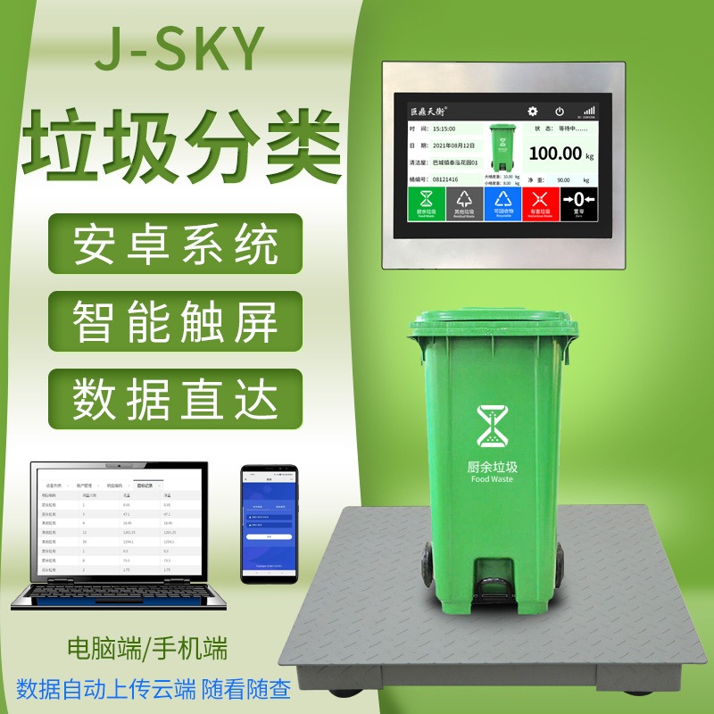 南京垃圾分类智能电子秤 垃圾分类称重电子称 4G传输数据电子秤 称重管理系统开发定制图片