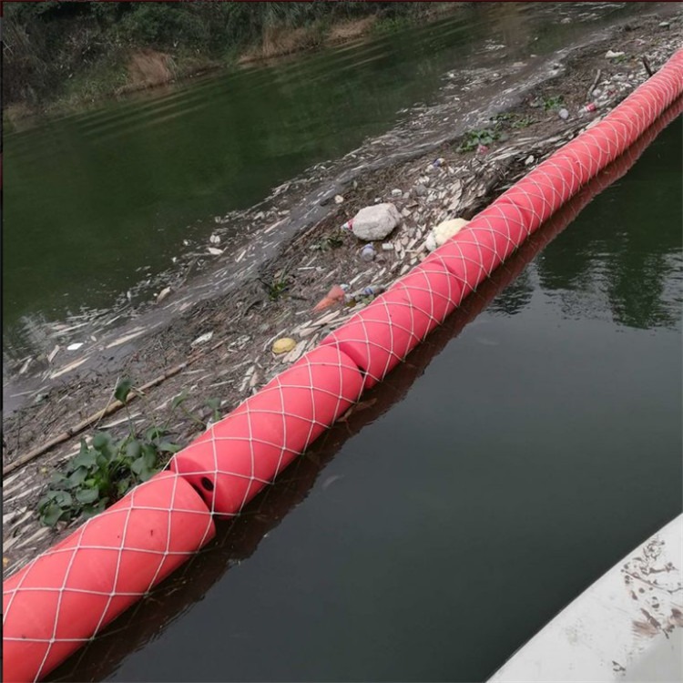 柔性河道拦污排漂浮桶 200*1000塑胶河道拦污浮筒安装
