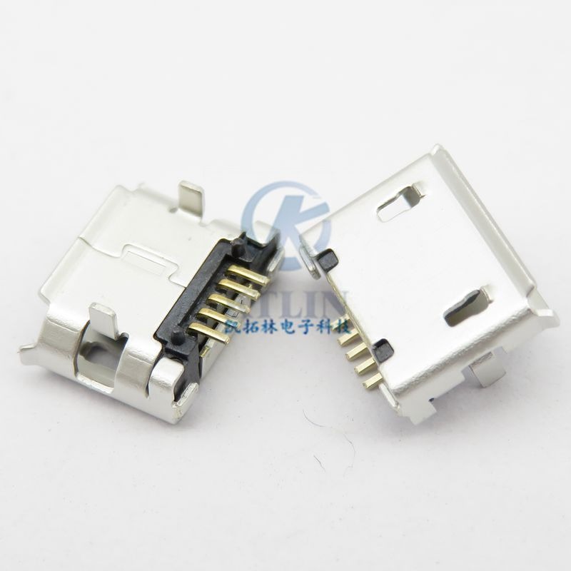 二合一USB公座 直插 带PCB板 苹果公座 + micro插座 USB连接器图片