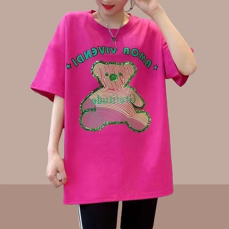 外贸尾单清货几元韩版短袖体恤 夏季便宜圆领时尚印花女式T恤工厂图片