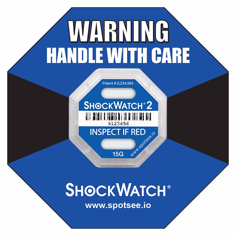 珠海shockwatch 2防震动二代15G蓝色防震原装美国进口正品防震动标签