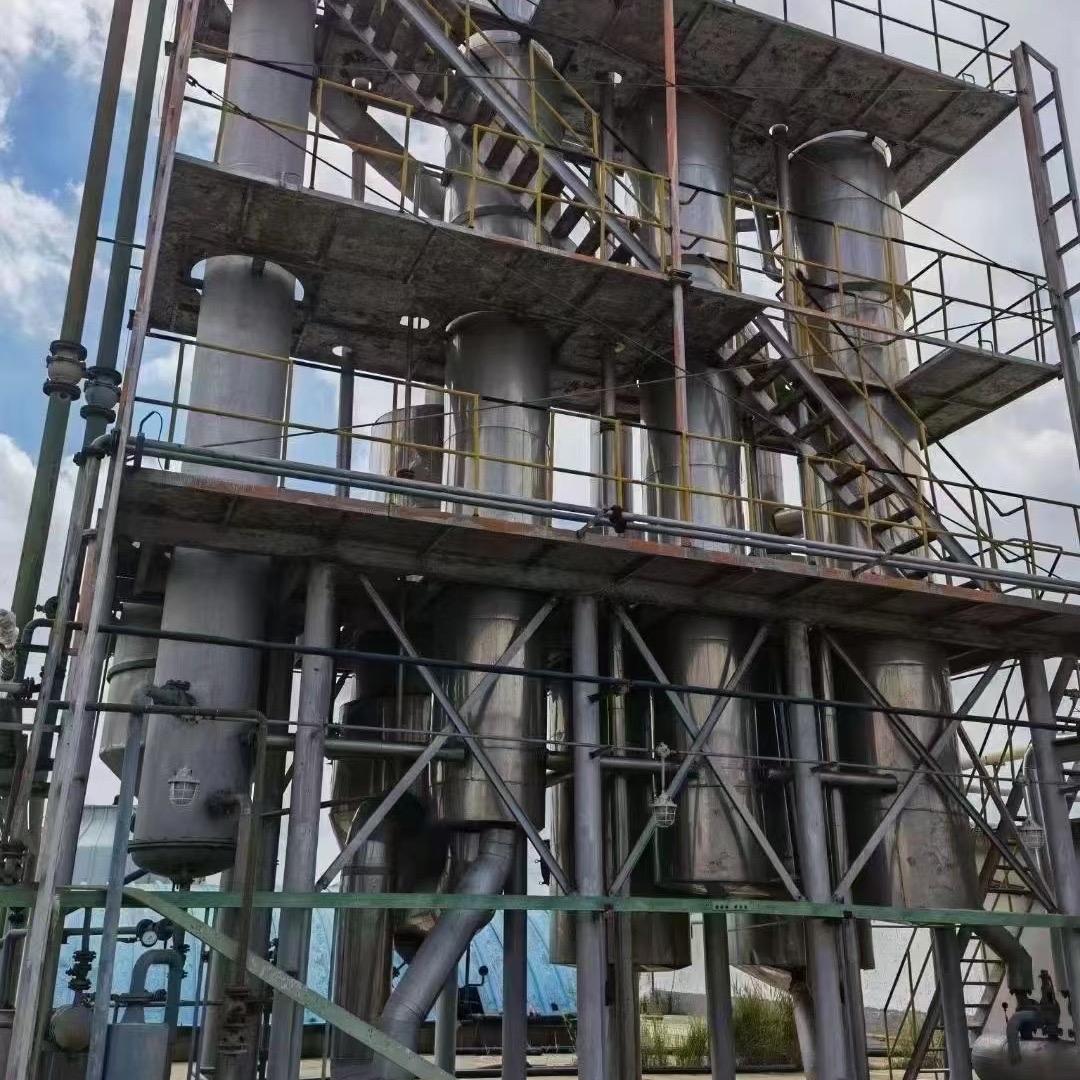 二手蒸发器 宝龙转让三效8吨316材质降膜蒸发器 强制循环蒸发器价格 浓缩蒸发器