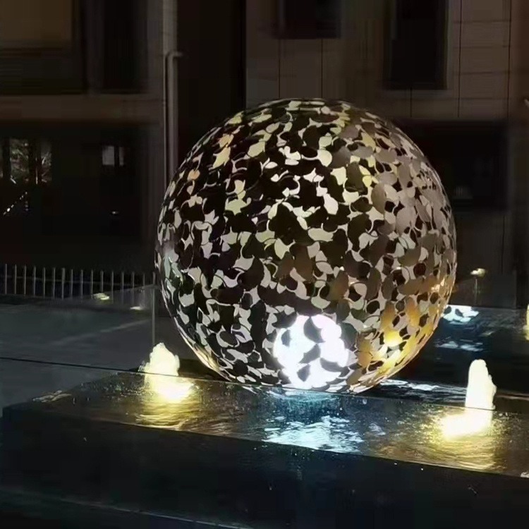 不锈钢镂空球雕塑 亮化工程球雕塑摆件 艺术造型球小品 佰盛