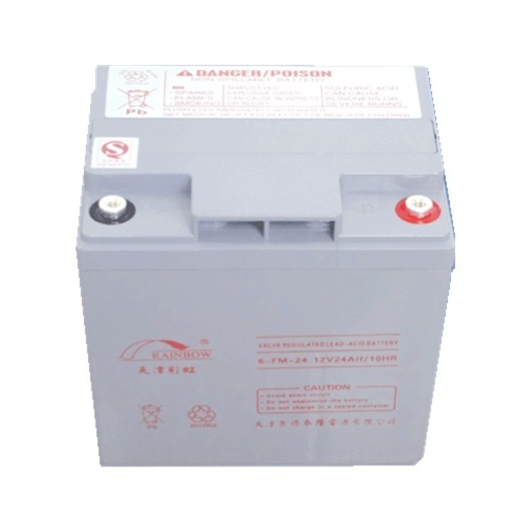 天津彩虹蓄电池6-FM-24 12V24AH免维护铅酸电池图片