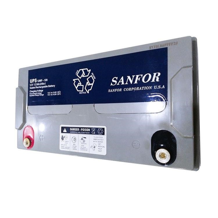 SANFOR蓄电池UPS12MF-120 12V120AH工业储能 直流屏 UPS电源配套