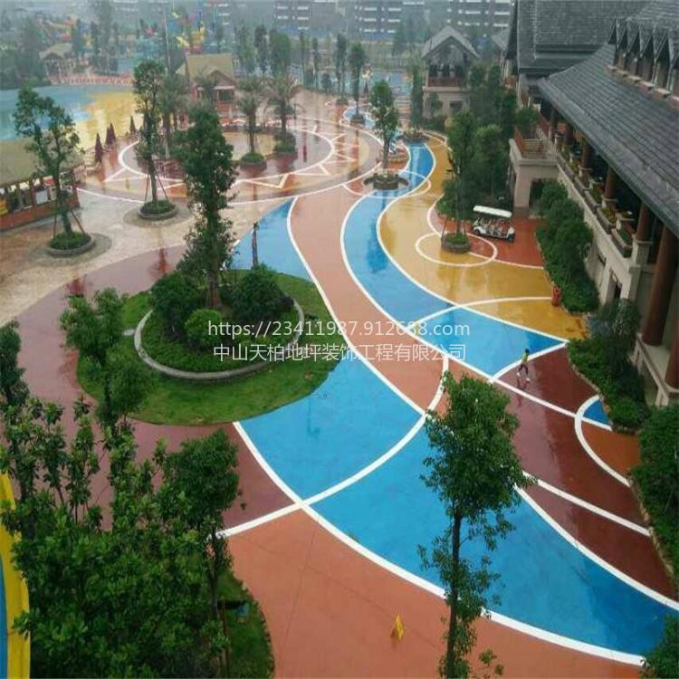 彩色艺术沥青地坪-道路车位地坪-人行道艺术彩色地坪施工
