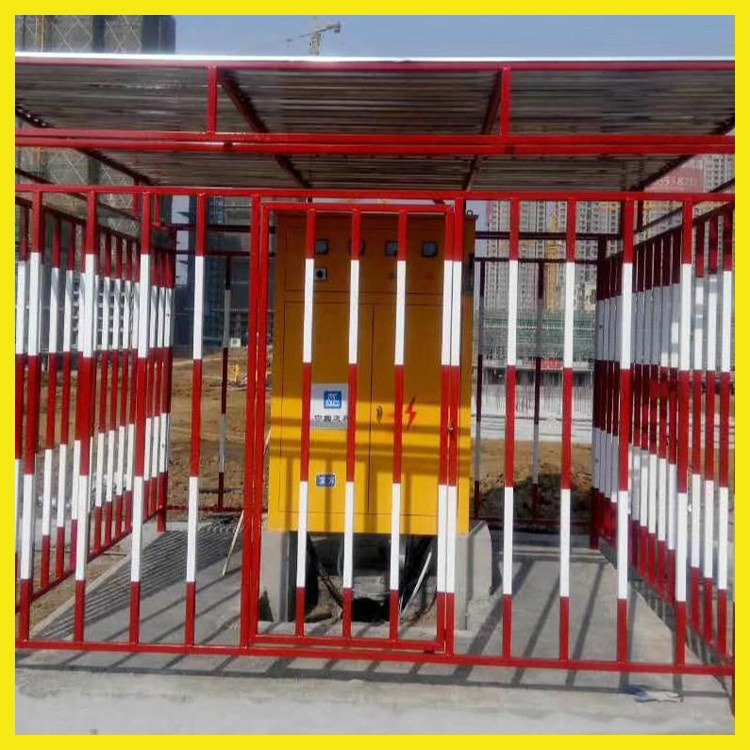 配电箱防护棚 红白配电柜围栏 安全用电配电箱防护棚 宇鑫