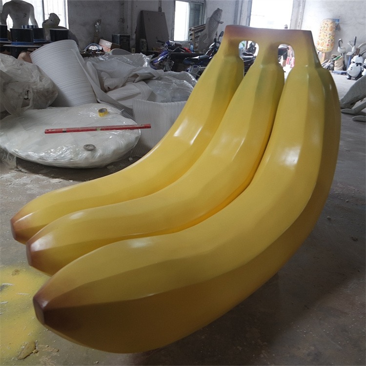 不锈钢香蕉雕塑，大型仿真水果雕塑加工厂家