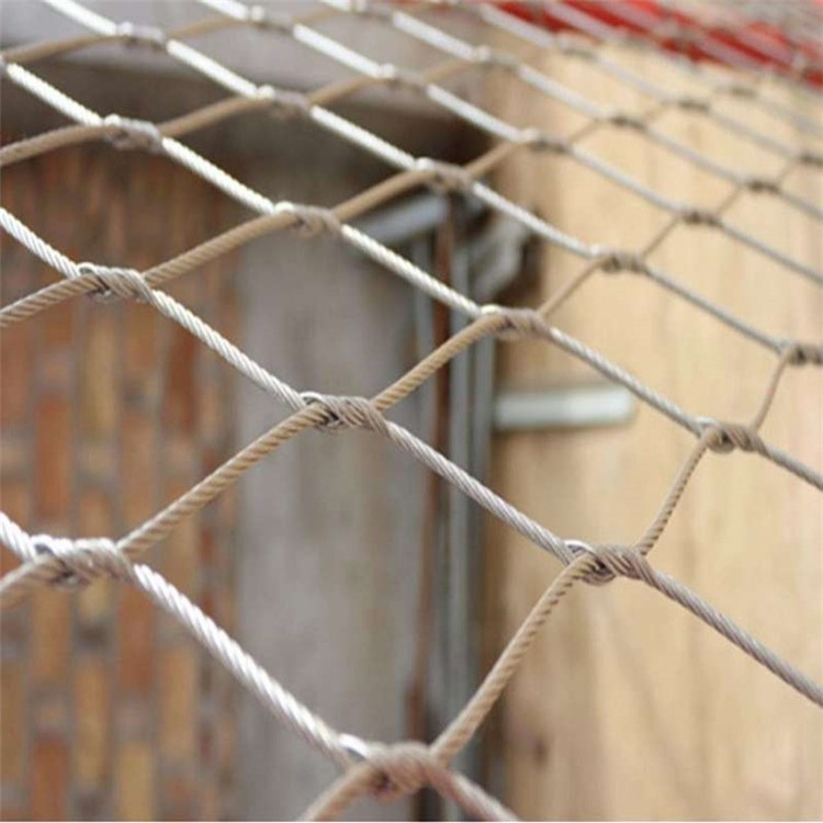 动物园笼舍网运通网业交叉编织百鸟乐园不锈钢丝绳围栏网
