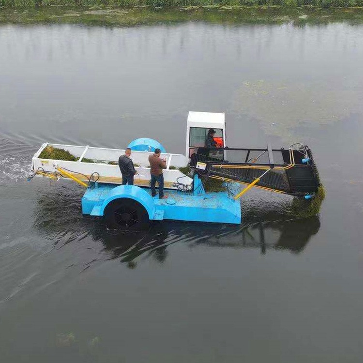 全自动水草收割船 小型打捞水草船 如信生产半自动除草船