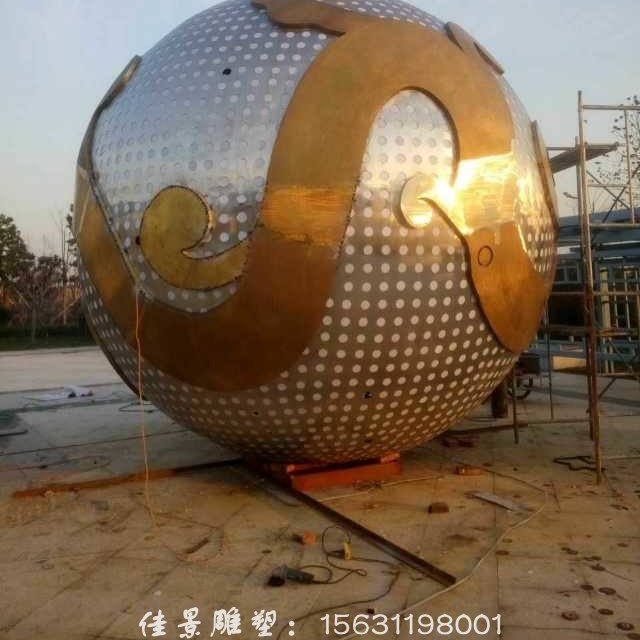 不锈钢圆球雕塑企业标志雕塑