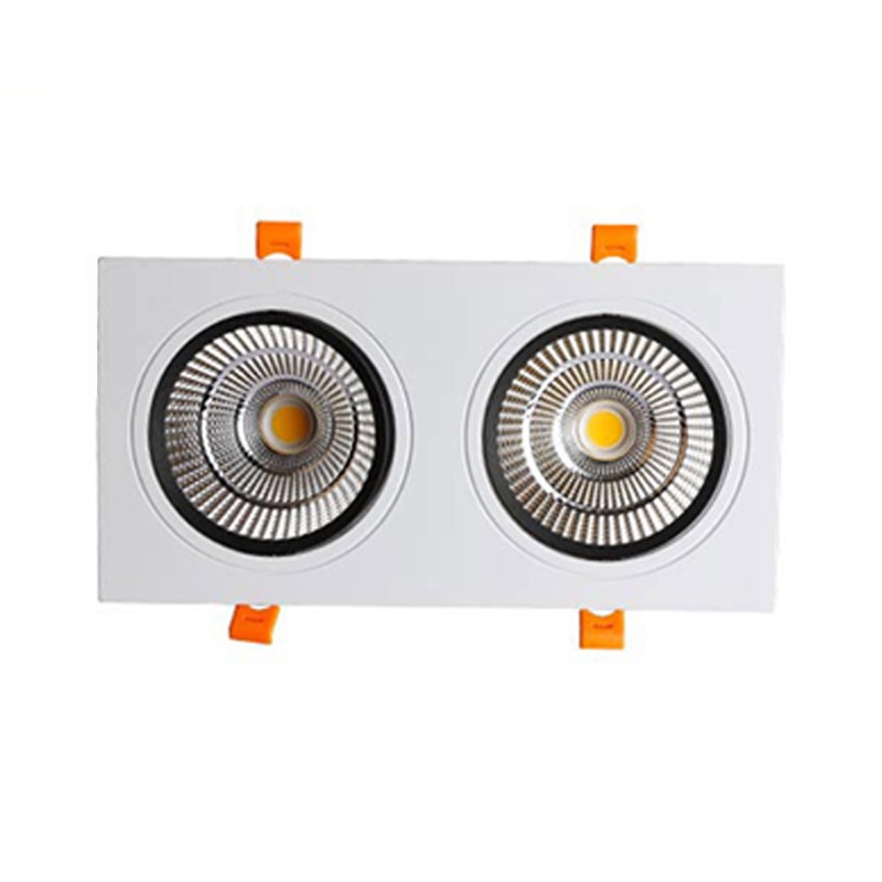 超麦led双头筒灯吊顶格栅灯家用天花射灯长方形嵌入式商用斗胆灯CM-TD0870图片