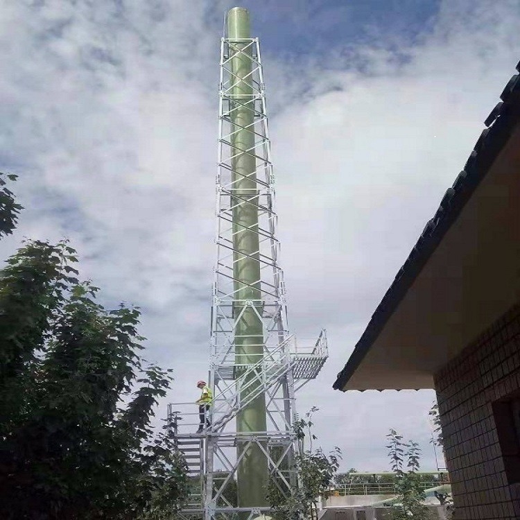泰翔厂家定制电力塔 抗氧化工艺环保烟筒塔 钢结构四柱烟筒塔    质保30年