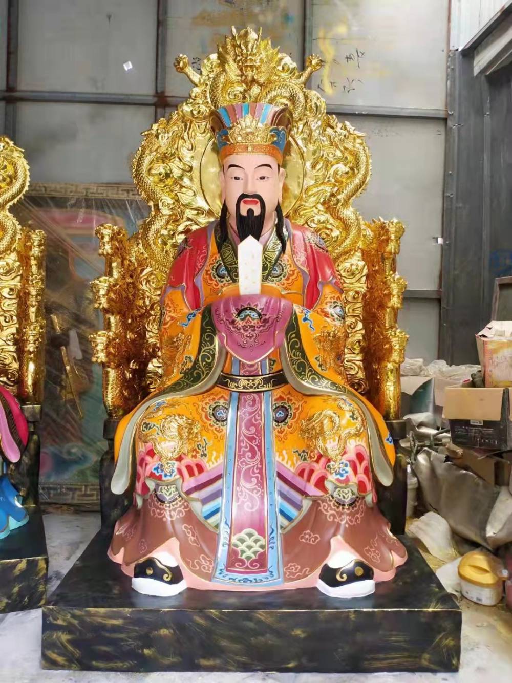 厂家定做大型佛像神像，三官大帝，树脂玻璃钢鎏金佛像 生产加工