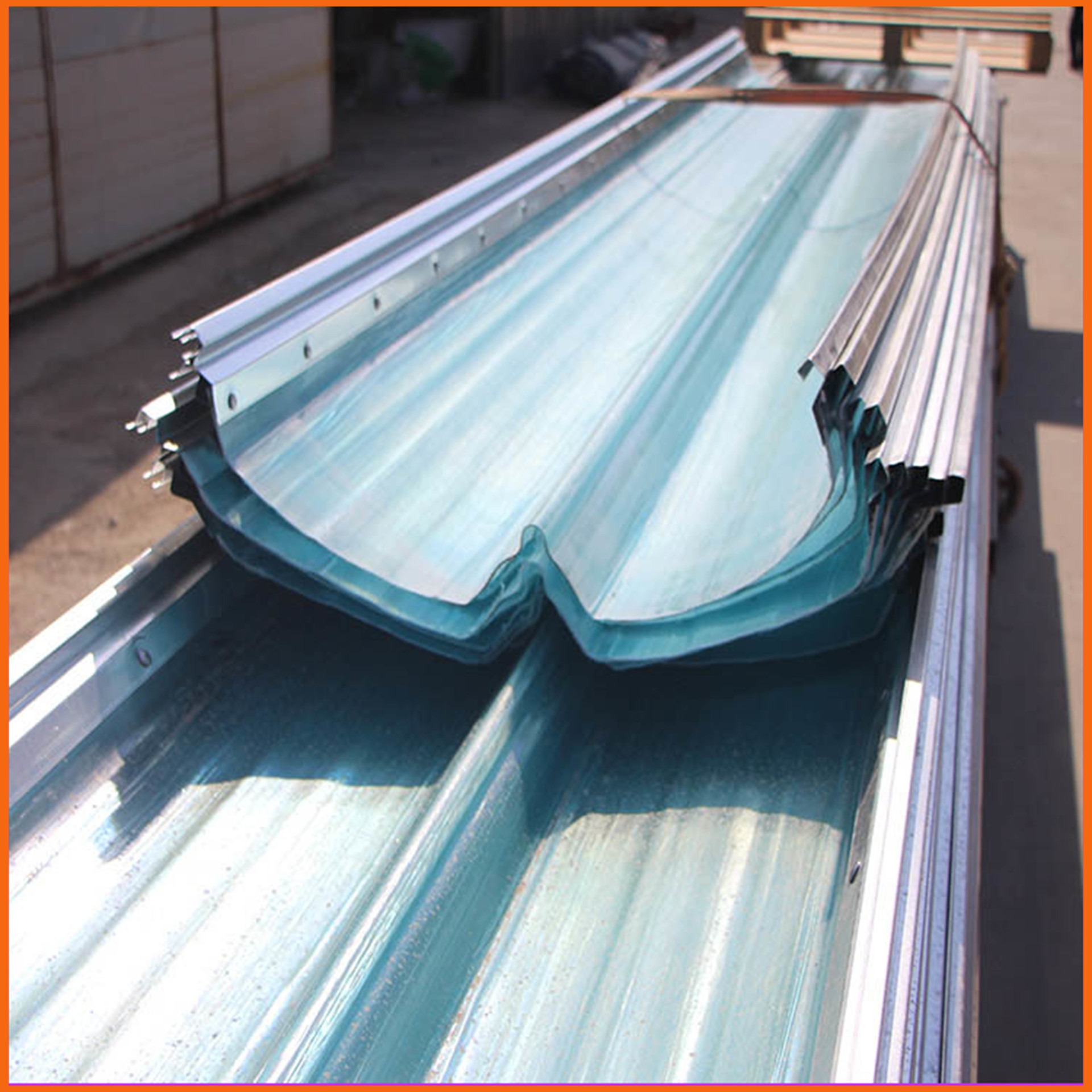 双开950型钢边采光瓦 秦皇岛FRP透明采光带 聚酯玻璃钢透明瓦