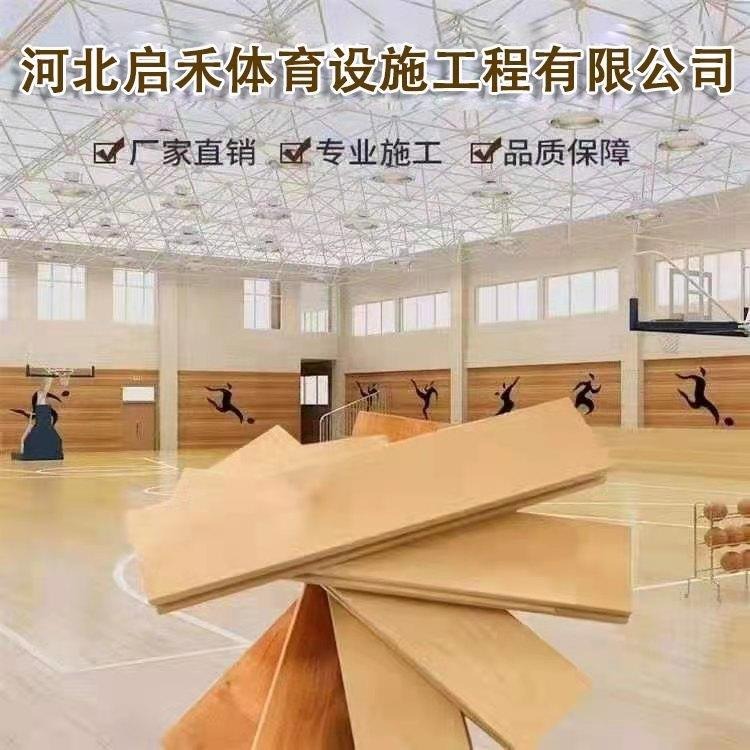 启禾体育   枫桦木A级   运动木地板  篮球场木地板厂家   单龙骨结构