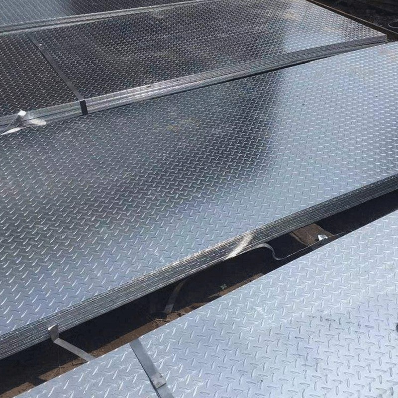 广东镀锌花纹板 Q235不锈钢2/3/4mm热轧开平压花定制加工楼梯踏板