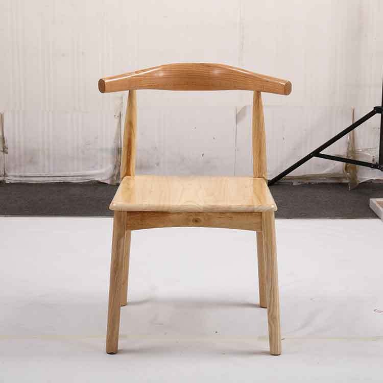 迪佳家具全实木白蜡木餐椅书桌椅家用北欧简约会议办公凳子餐厅靠背牛角椅