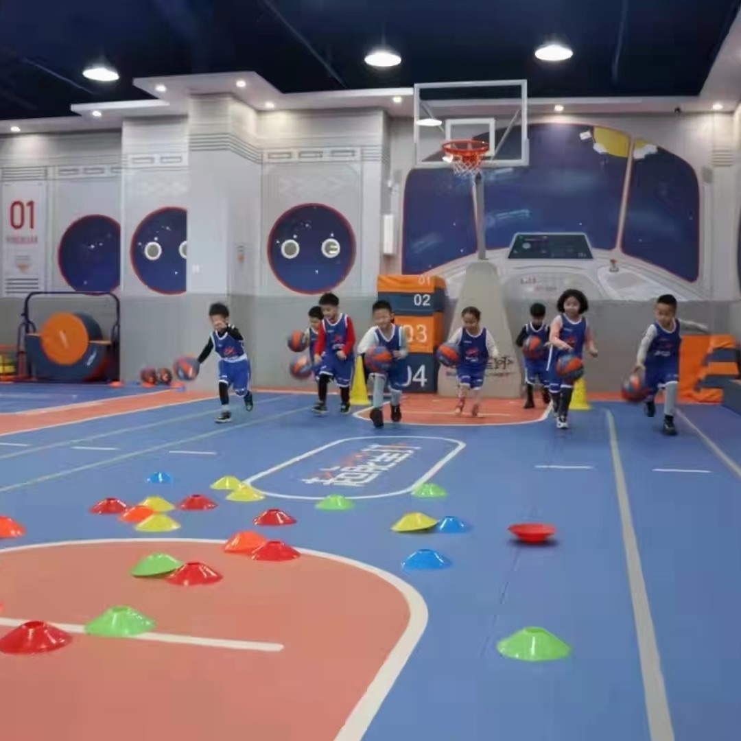 普安健身房360私教定制 图案logo地胶 打印版功能训练运动塑胶 地板地垫图片