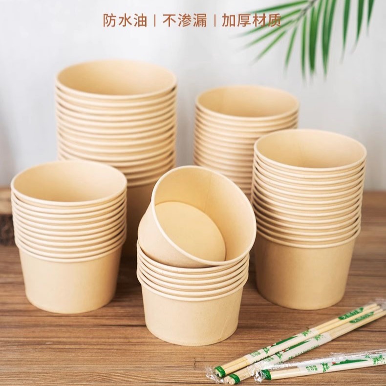福建厦门一次性纸碗加厚打包饭盒商用碗筷子套装餐盒