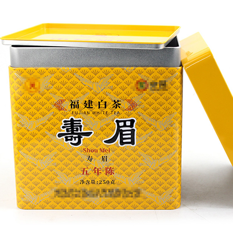茶叶铁罐批发厂家 250克装福建白茶铁盒包装定制 安吉特产白茶铁盒价格 麦氏罐业 马口铁罐制造公司